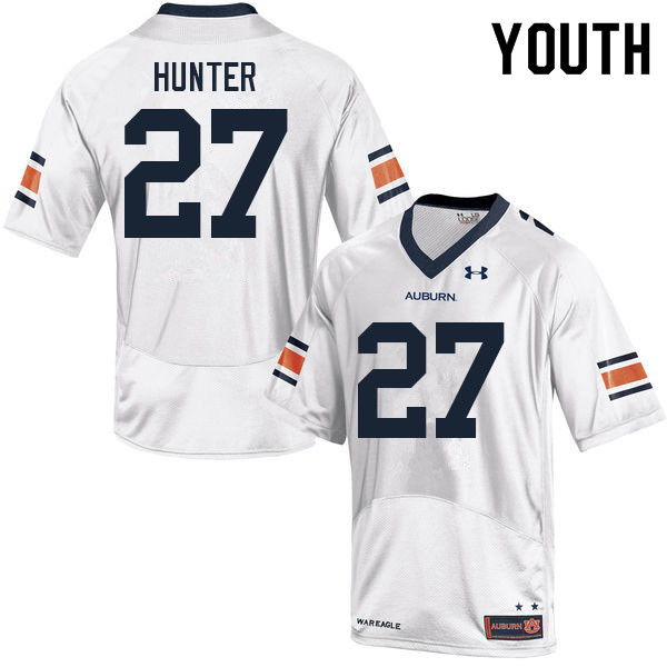Youth Auburn Tigers #27 Jarquez Hunter White 2021 College Stitched Football Jersey